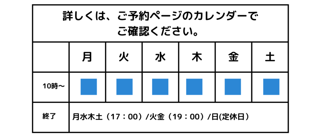 営業時間・定休日